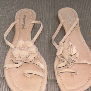 Jeffrey Campbell Beige Sandals with Floral Detail